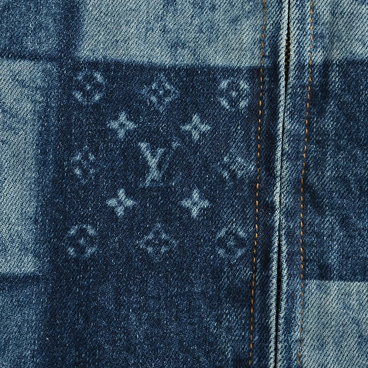 Louis Vuitton/Louis Vuitton burnt letter checkerboard denim jacket
